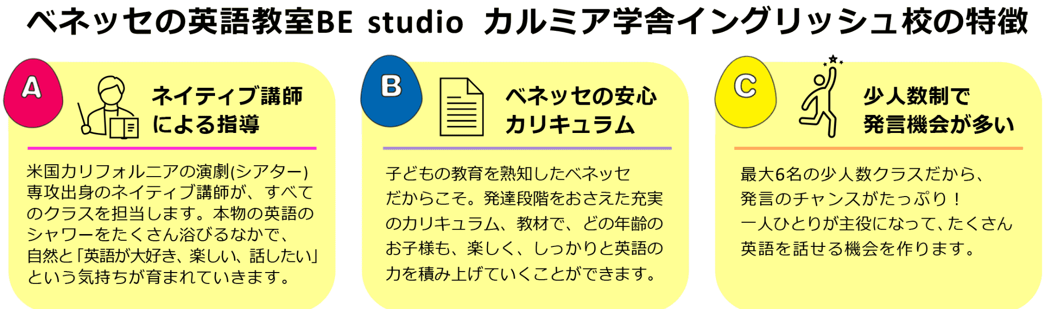 カルミア学舎イングリッシュ校の3つの特徴